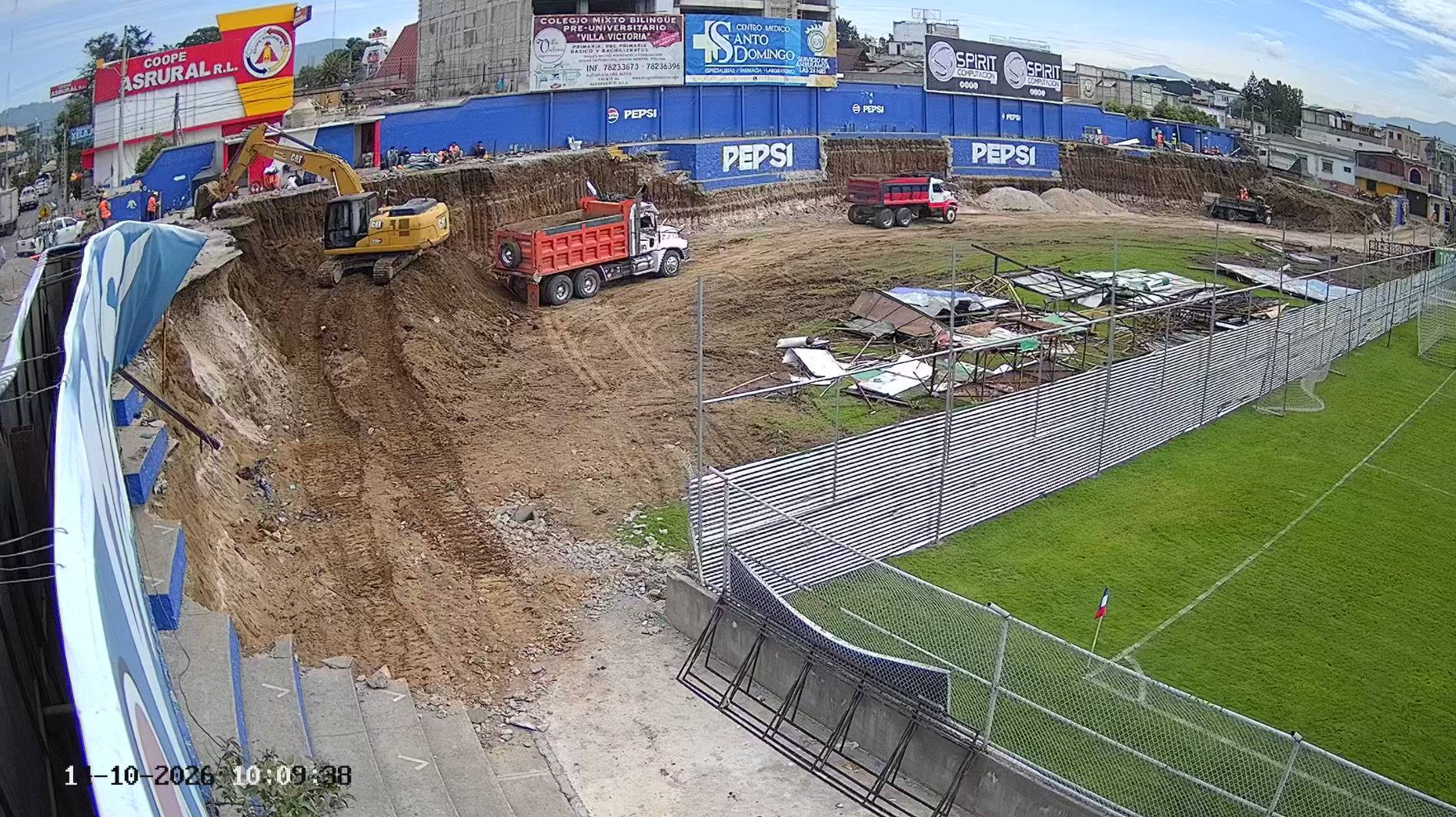 Instalan cámaras para seguir la remodelación del Estadio Mario Camposeco