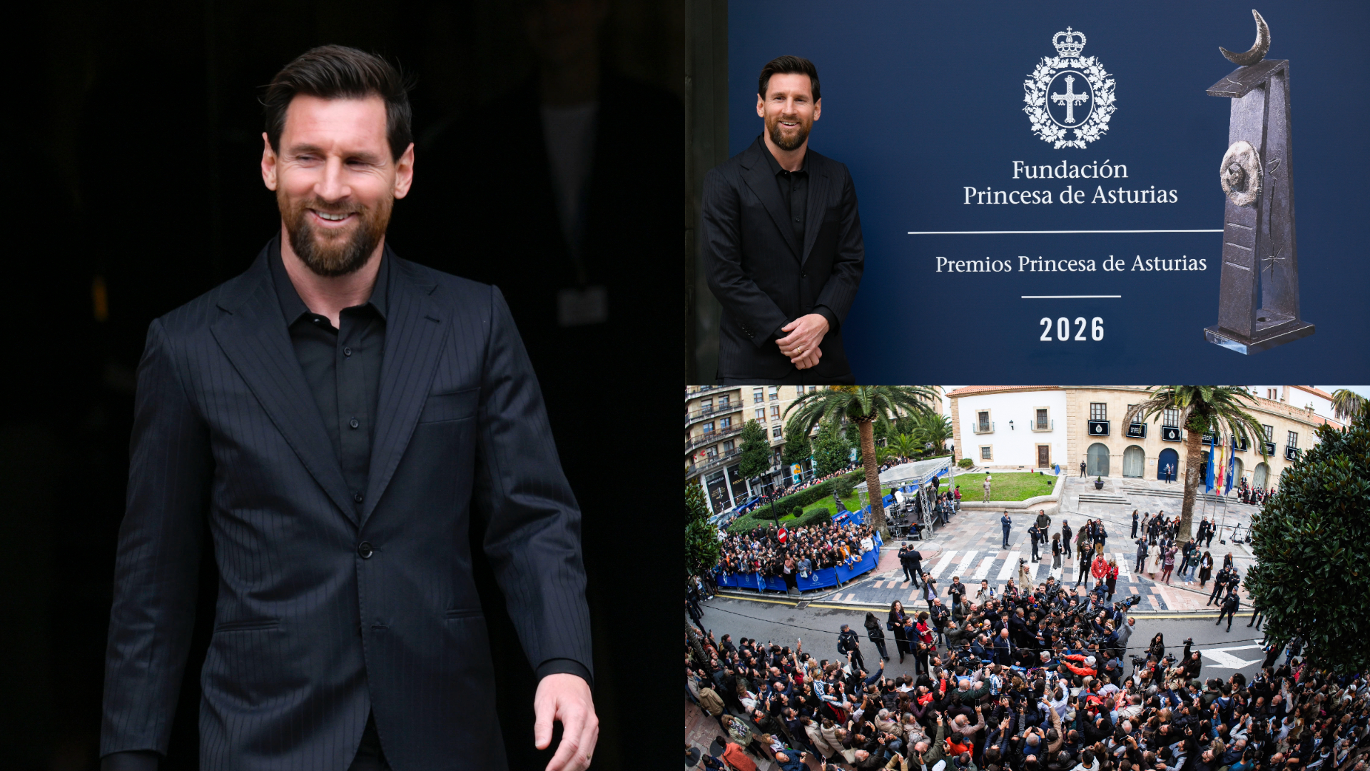 Multitudinario recibimiento a Messi en Oviedo para recoger el Princesa de los Deportes