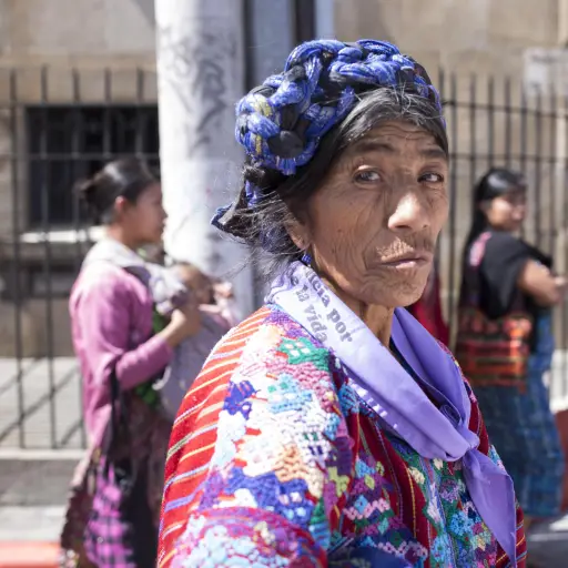 GU5001. CIUDAD DE GUATEMALA (GUATEMALA) 25/11/16.- Cientos de mujeres marchan hoy, viernes 25 de noviembre de 2016, desde la Corte Suprema de Justicia de Guatemala hacia el Palacio Nacional, en ciudad de Guatemala (Guatemala), para exigir al Estado proteg