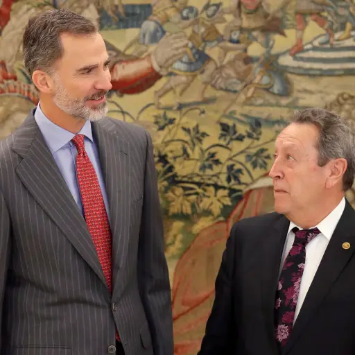 GRAF3885. MADRID, 22/11/2017.- El Rey ha recibido hoy en audiencia en el Palacio de la Zarzuela al secretario general del Sistema de la Integración Centroamericana (SICA), Vinicio Cerezo (d). EFE/Ballesteros