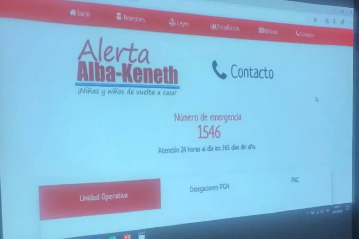 PGN portal web alerta Alba-Keneth, 