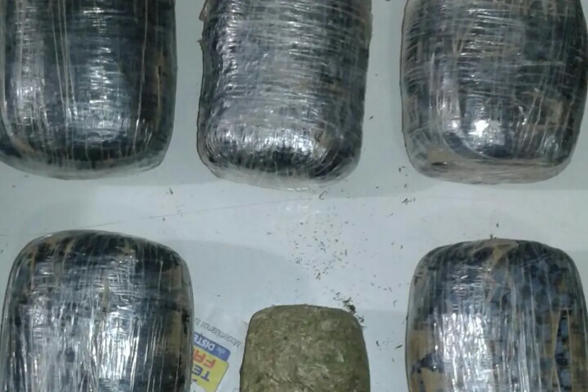 Costal con marihuana localizado cárcel Cantel, 