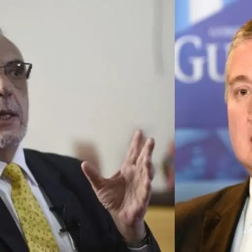 Newly sworn-in Guatemalan Interior Minister, Enrique Degenhart speaks during a press conference at the Culture Palace in Guatemala City on January 26, 2018. / AFP PHOTO / JOHAN ORDONEZ