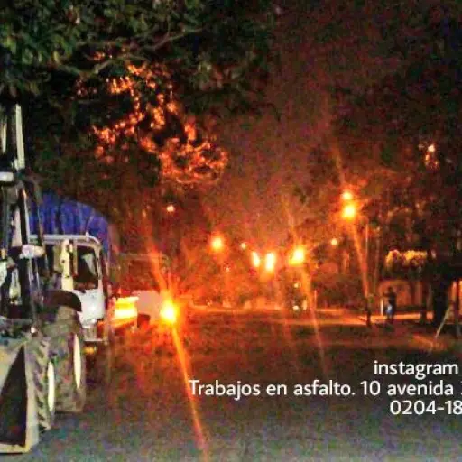 Tramo vial trabajos nocturnos ,