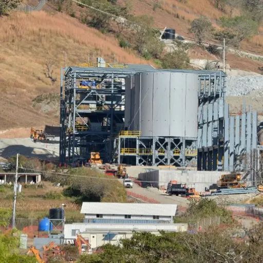 A general view of the San Rafael minery, a subsidiary of Canadian firm Tahoe Resources, is seen in San Rafael Las Flores municipality, Jalapa departament, 105 km southeast of Guatemala City, on January 12, 2013. Two security guards were killed during a pr