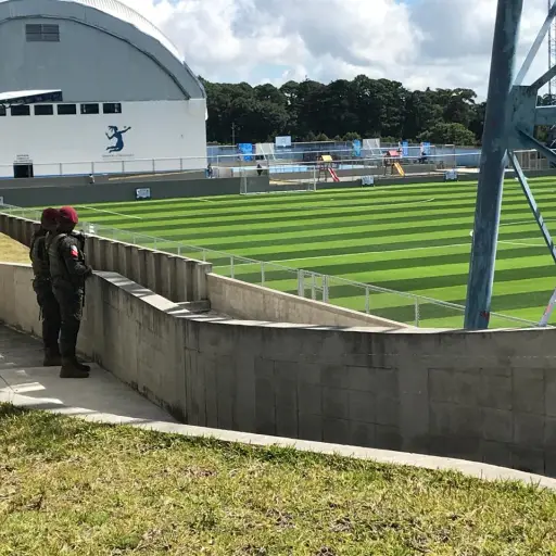 Estadio de Mixco con seguridad de la SAAS ,