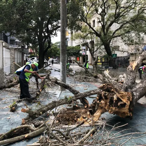 Árbol cae sobre la vía en zona 10 Capital. Fotografía de Publinews 