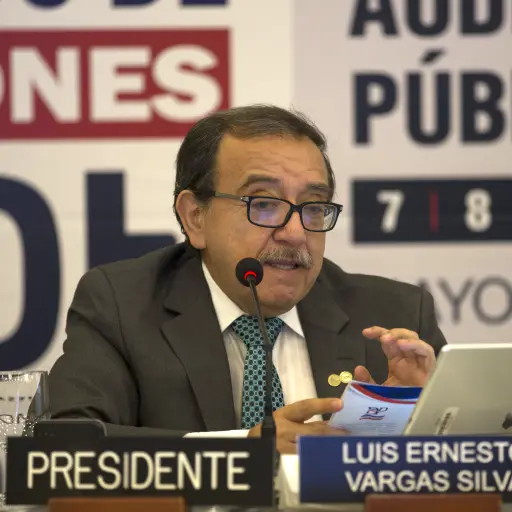 STO10. SANTO DOMINGO (REPÚBLICA DOMINICANA), 07/05/2018.- Luis Ernesto Vargas, comisionado de la Comisión Interamericana de Derechos Humanos (CIDH), habla durante la audiencia sobre los Derechos Humanos y selección del Fiscal General en Honduras hoy, lune