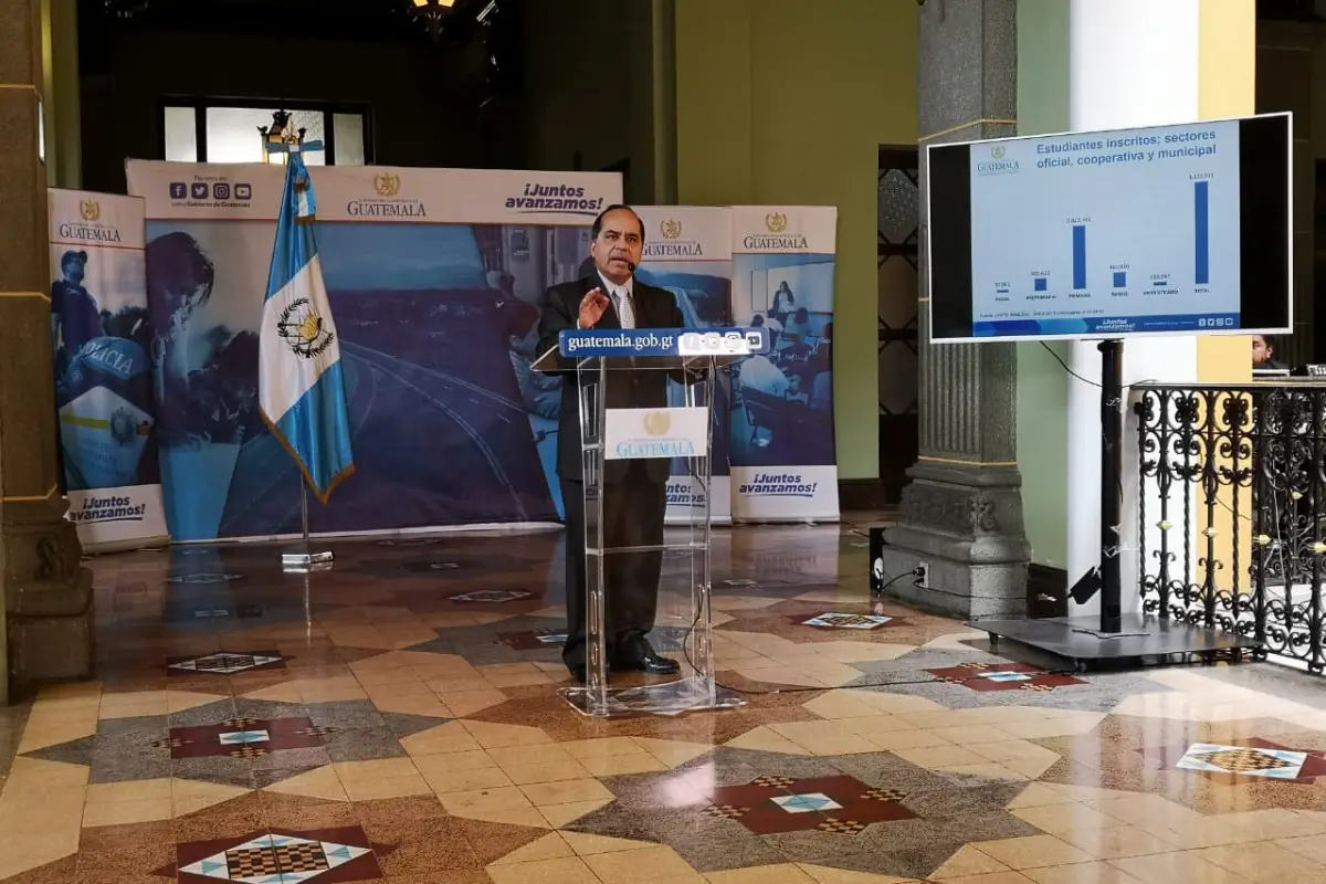 Conferencia de prensa del ministro de Educación Óscar Hugo López por tema de descaso de estudiantes en Semana Santa. 