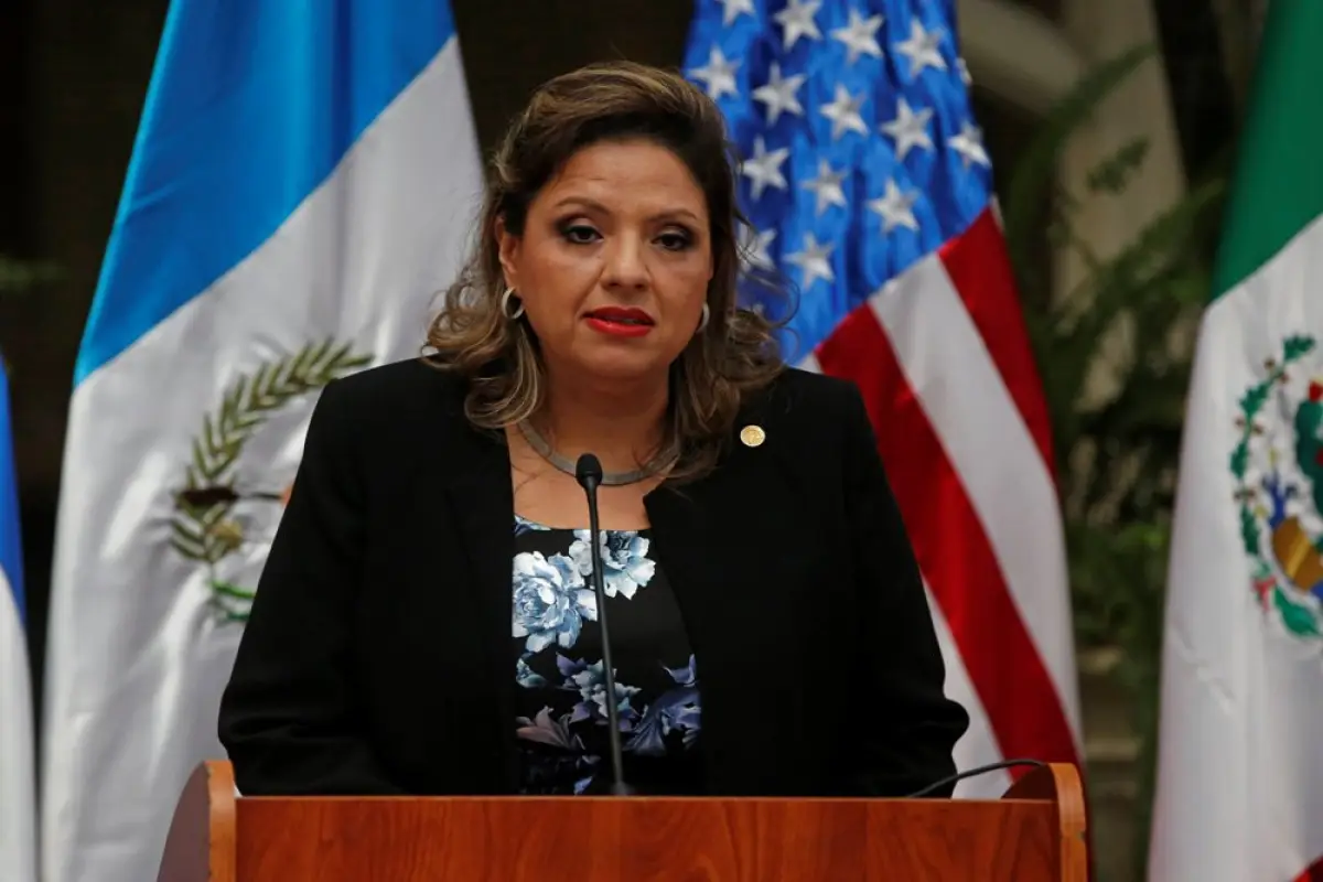 GU2003. CIUDAD DE GUATEMALA (GUATEMALA), 10/07/2018.- La canciller de Guatemala, Sandra Jovel, ofrece declaraciones tras una reunión del Triángulo Norte de Centroamérica y México (Tricamex) con Estados Unidos hoy, martes 10 de julio de 2018, en Ciudad de 