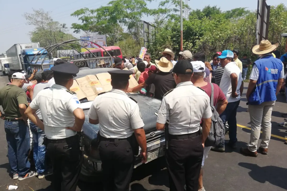 Bloqueo en ruta hacia Tecún Umán