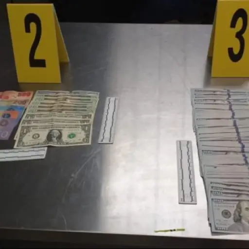 Dinero incautado al nicaragüense.