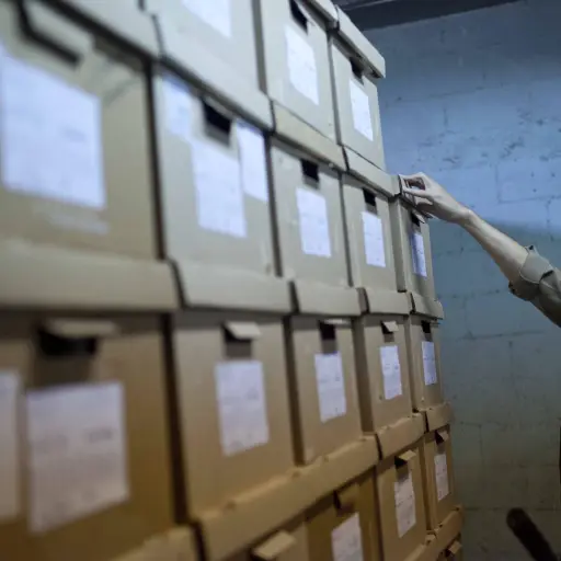 GU2006. CIUDAD DE GUATEMALA (GUATEMALA), 07/10/2014.- Un trabajador del Archivo Histórico de la Policía Nacional (AHPN), hoy 7 de octubre de 2014, en la Ciudad de Guatemala, archiva documentos sobre personas víctimas de desaparición forzada y otras formas
