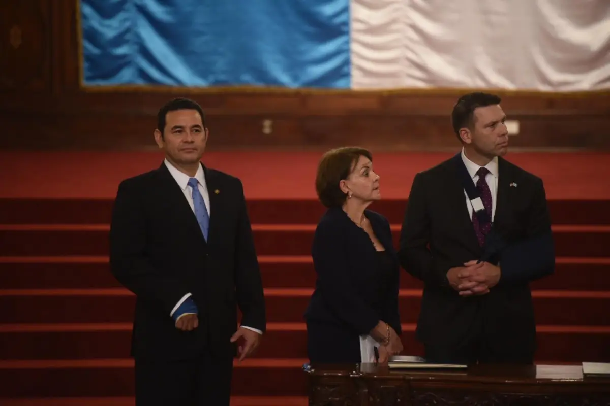 El presidente Jimmy Morales durante la actividad.