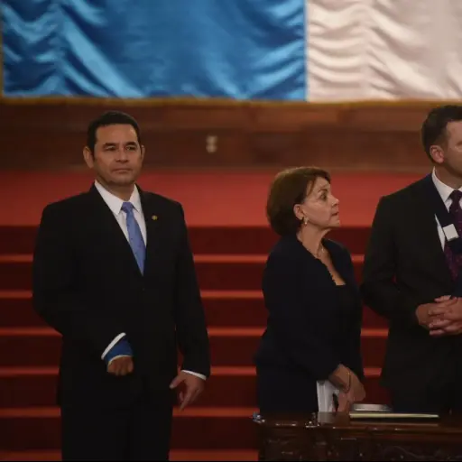 El presidente Jimmy Morales durante la actividad.