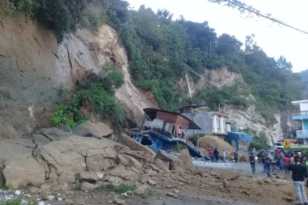 Derrumbe en Colotenango, Huehuetenango. Foto: Conred