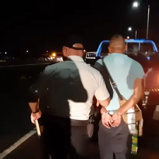 Asaltabuses capturados en autopista 