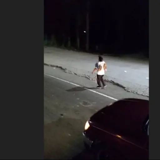 Vendedor de manías cerca de ser atropellado ,