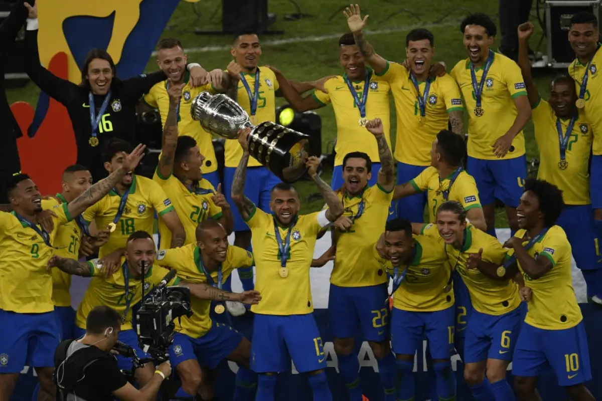 Brasil celebración con la copa, 