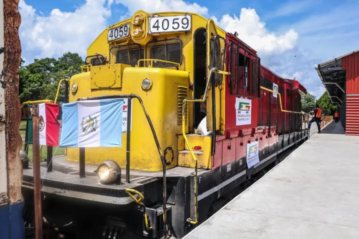 Pruebas del ferrocarril entre México y Guatemala.