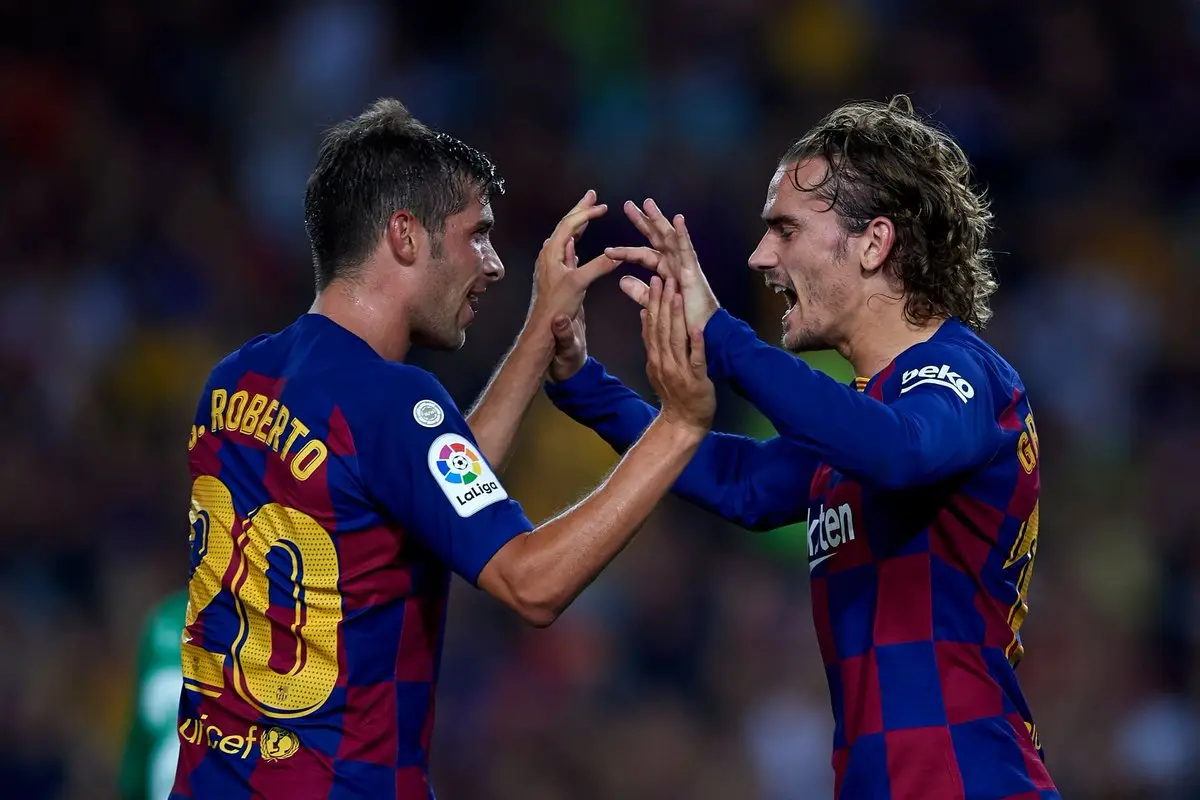 celebración de Griezmann con el Barcelona ante el Betis, 