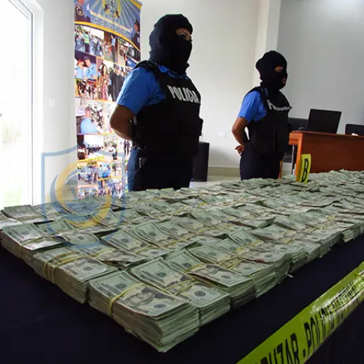 Dinero incautado en Nicaragua a un guatemalteco. Foto: Policía de Nicaragua.