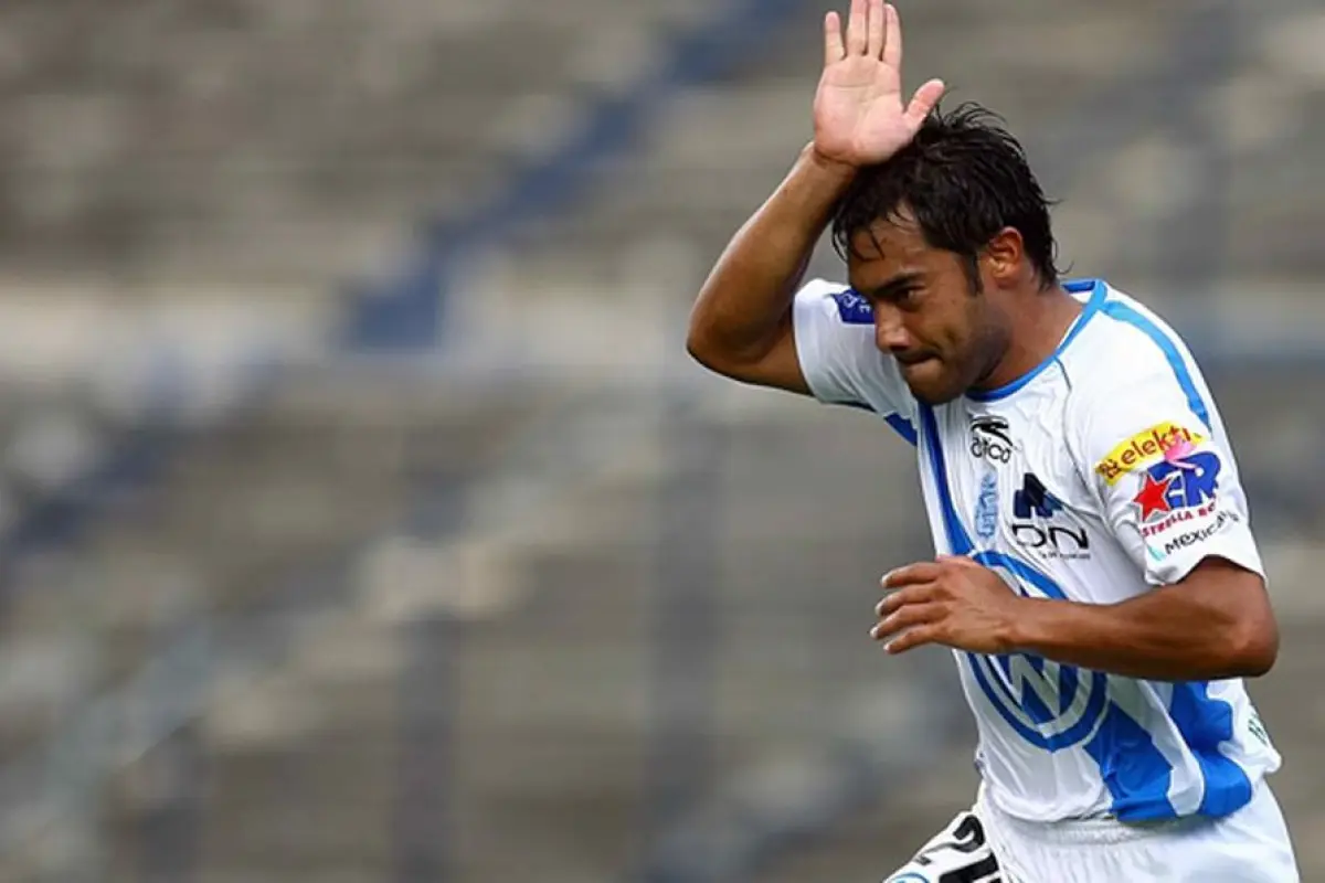 Ruiz celebra un gol con el Puebla. Foto: Medio Tiempo