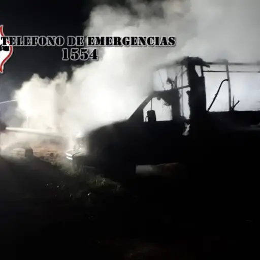 Bus se incendió en Quetzaltenango.