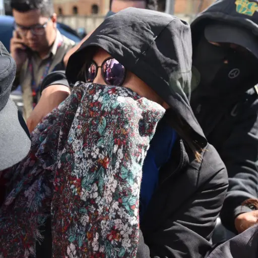 Sandra Torres llegada a Torre de Tribunales foto Oliver de Ros Publinews UNE financiamiento ilícito ,