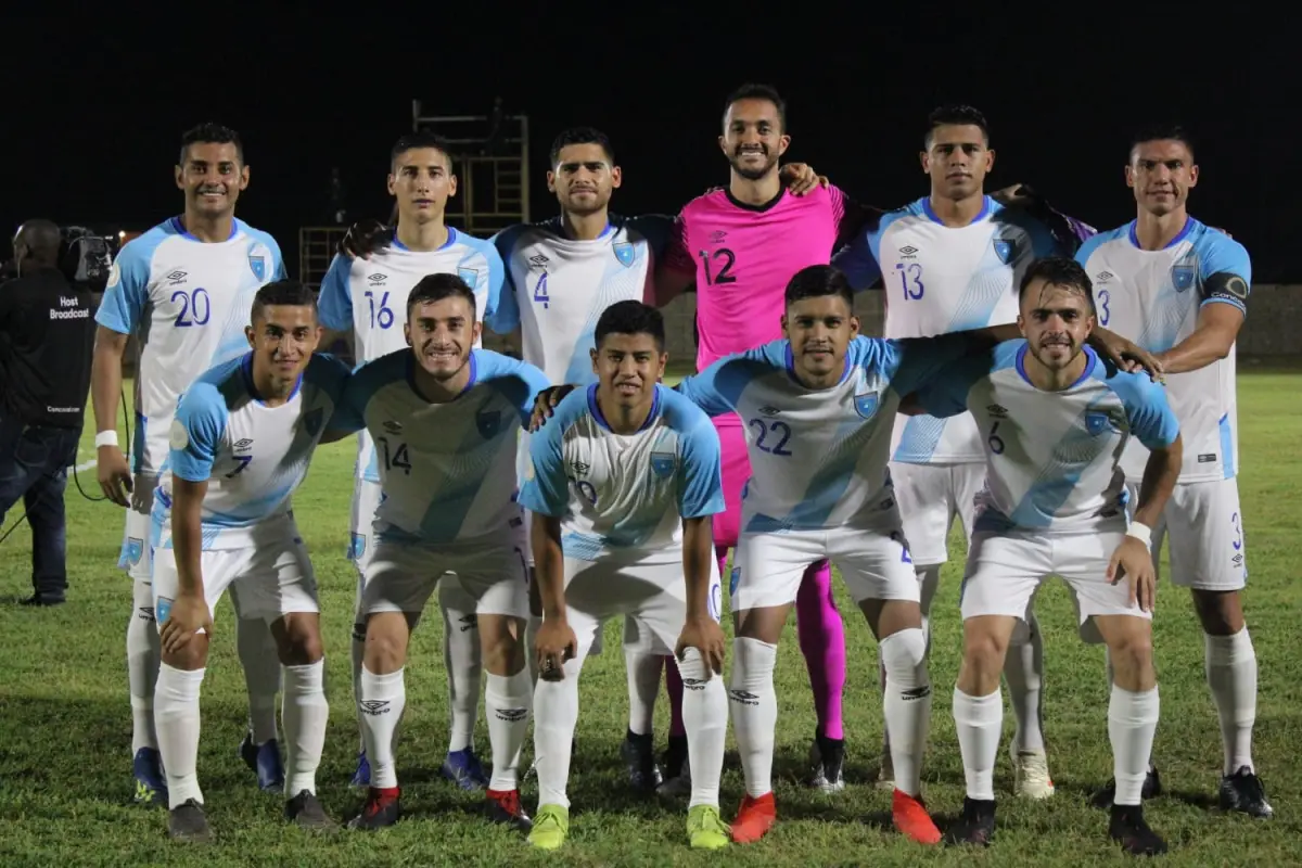 El equipo titular de Guatemala frente a Anguila en la Liga de Naciones de Concacaf. Foto: Fedefut