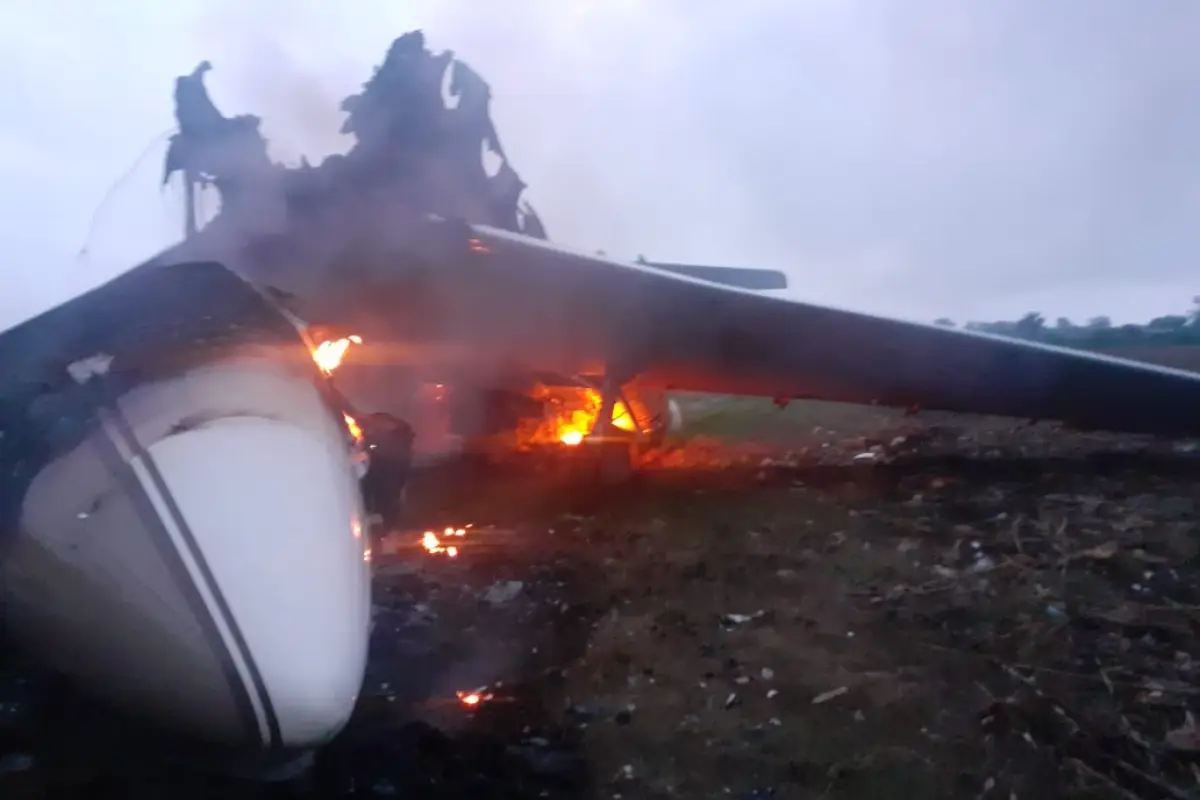 Localizan avioneta incinerada en Quiché. Foto: Ejército de Guatemala.