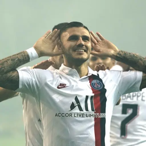 Icardi celebra una de sus anotaciones frente al Brujas. Foto: AFP