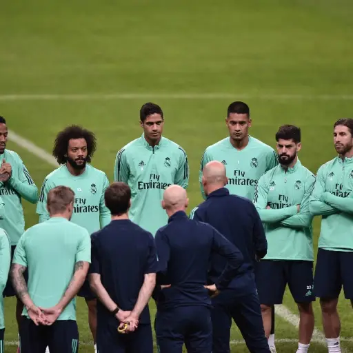 Real Madrid's players attend a training session on the eve of the UEFA Champions League Group A football match between Galatasaray and Real Madrid at the TT Ali Samiyen sport complex in Istanbul on October 21, 2019. (Photo by Ozan KOSE / AFP)