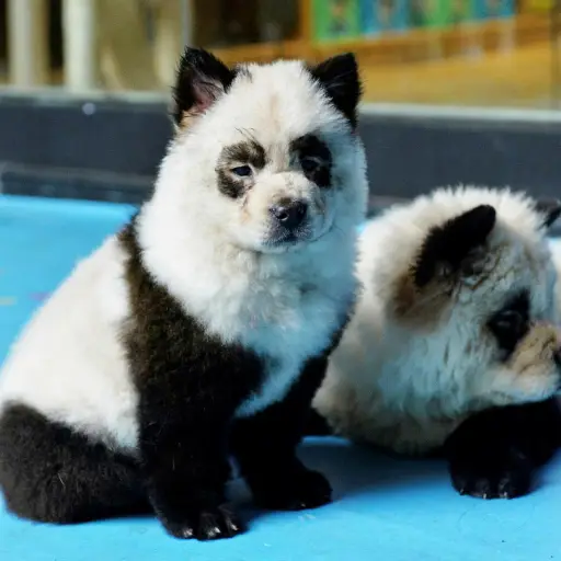 Debate por perros que fueron teñidos para parecer bebés pandas ,
