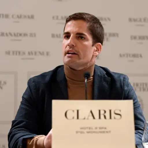 Former Spain's head coach Robert Moreno holds a press conference in Barcelona on November 28, 2019. - Moreno was removed as coach last week to make way for Luis Enrique's return, despite Moreno leading Spain through an unbeaten qualifying campaign that en