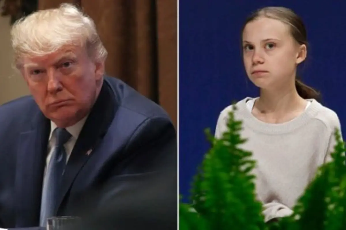 El presidente de Estados Unidos Donald Trump y la joven activista ambiental Greta Thunberg 