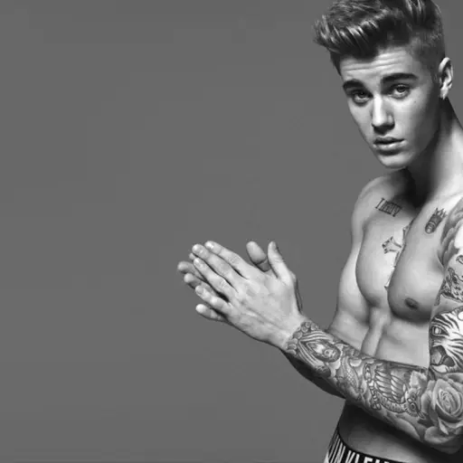 Justin Bieber en ropa interior como un sexy regalo de Navidad ,