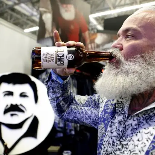 A model drinks a beer of 