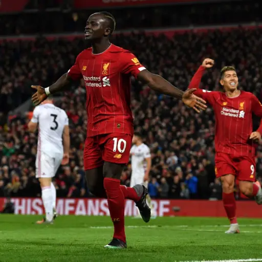 Sadio Mané celebra su gol frente al Sheffield United. Foto: AFP