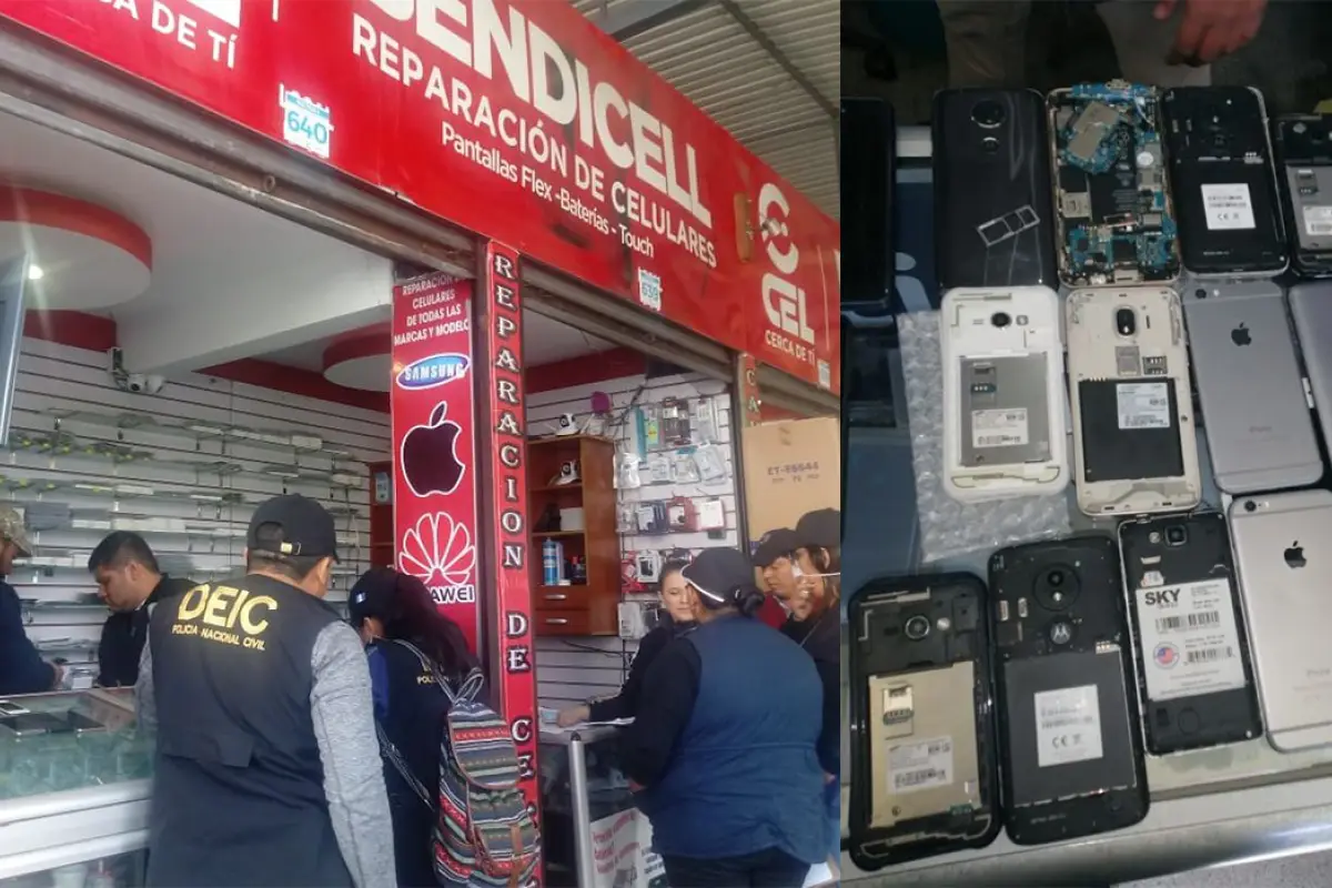 Telefonos incautados Plaza El Amate Emisoras Unidas Guatemala, 