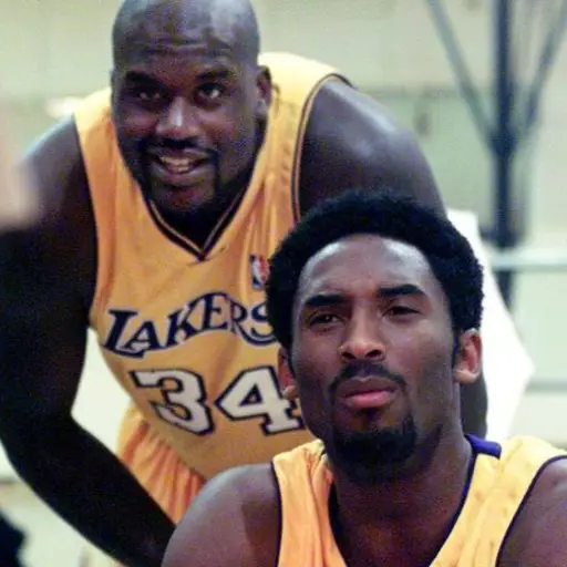Saquile O'neal y Kobe Bryant ,