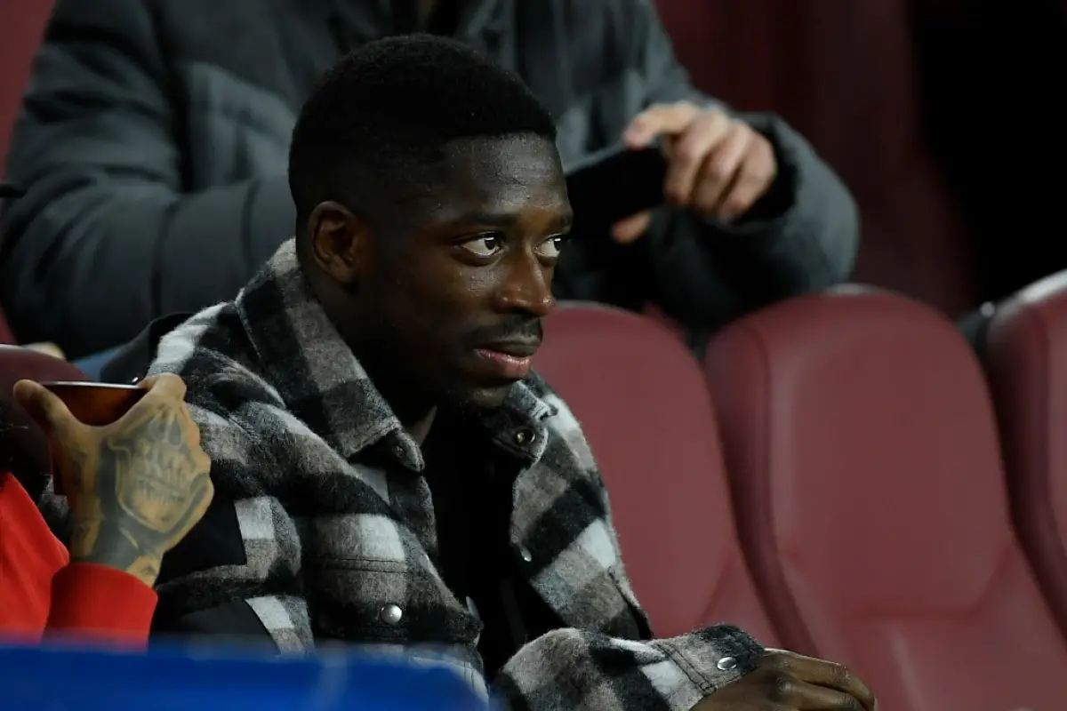 El jugador francés vio desde el Palco del Camp Nou la victoria del Barca frente al Levante. Foto: AFP