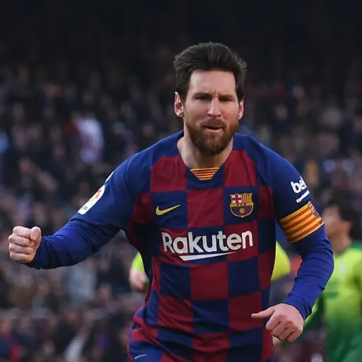 Barcelona's Argentine forward Lionel Messi celebrates after scoring during the Spanish league football match FC Barcelona against SD Eibar at the Camp Nou stadium in Barcelona on February 22, 2020. (Photo by Josep LAGO / AFP)