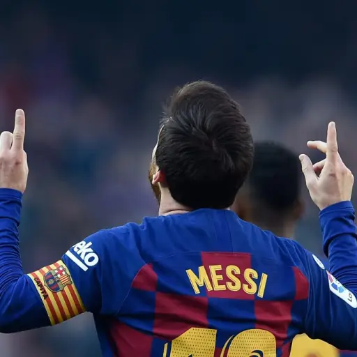 El jugador argentina celebra uno de sus goles frente al Eibar. Foto: AFP