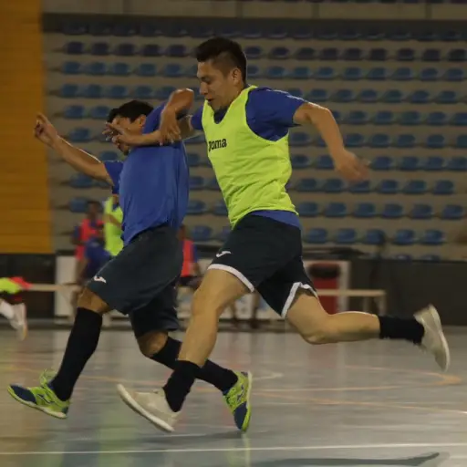 La selección de Futsal durante un entreno en el Domo Polideportivo. Foto: Fedefut