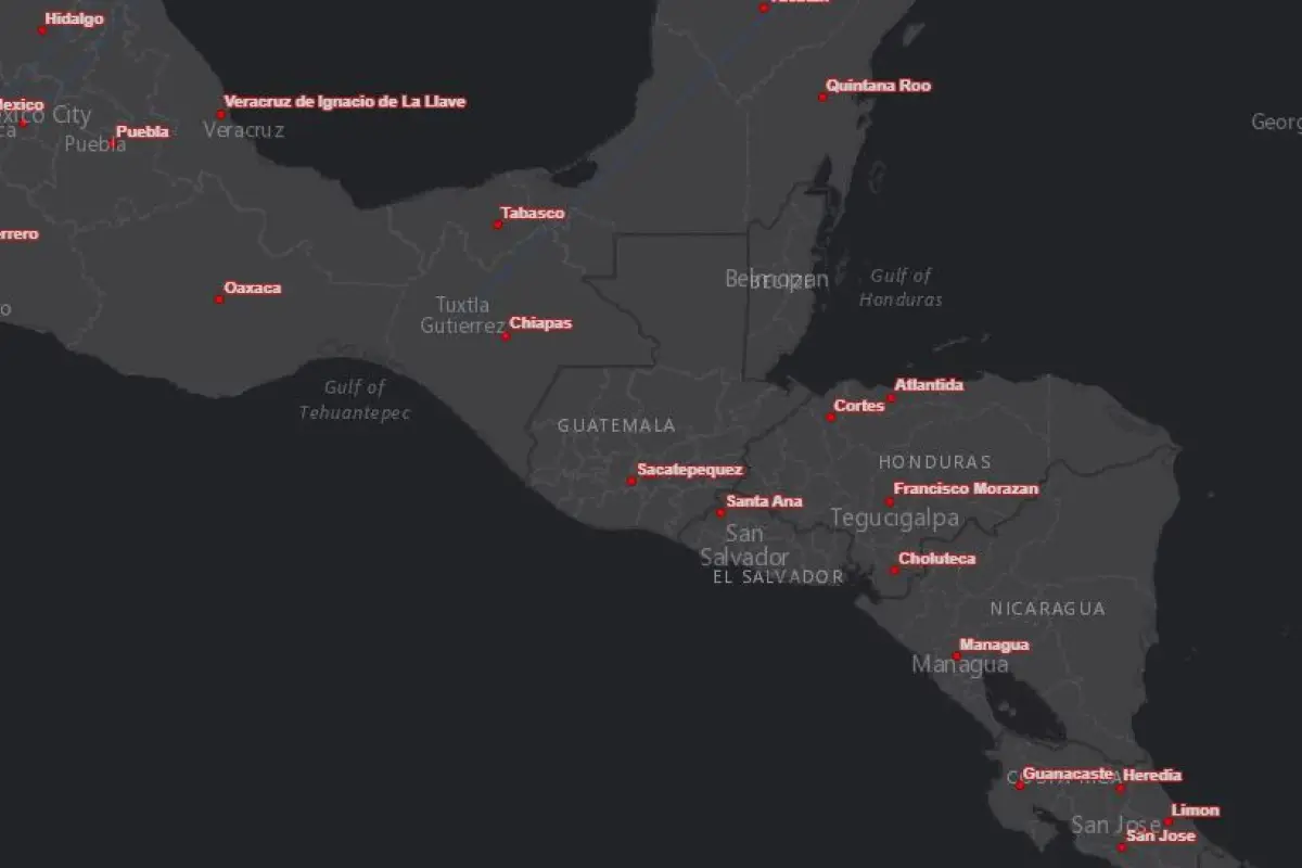 mapa guatemala coronavirus OMS, 