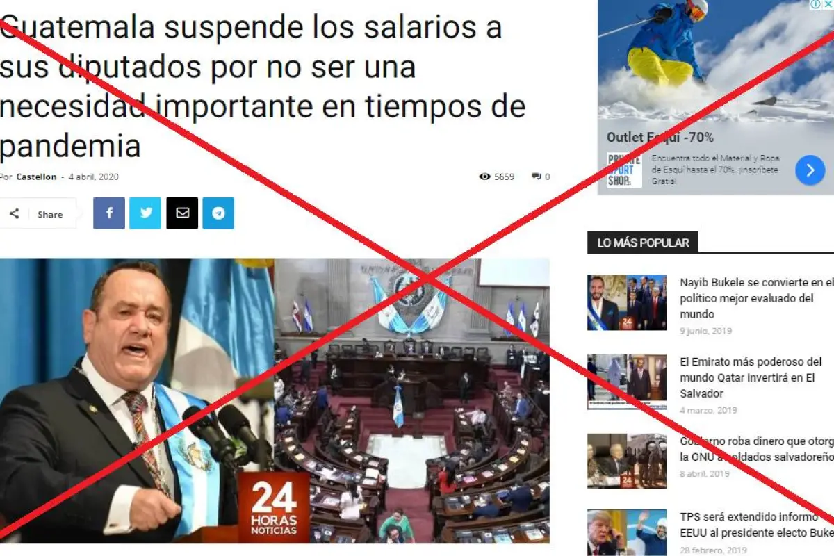 Noticia falsa suspenden salario a diputados del congreso guatemala el salvador, 