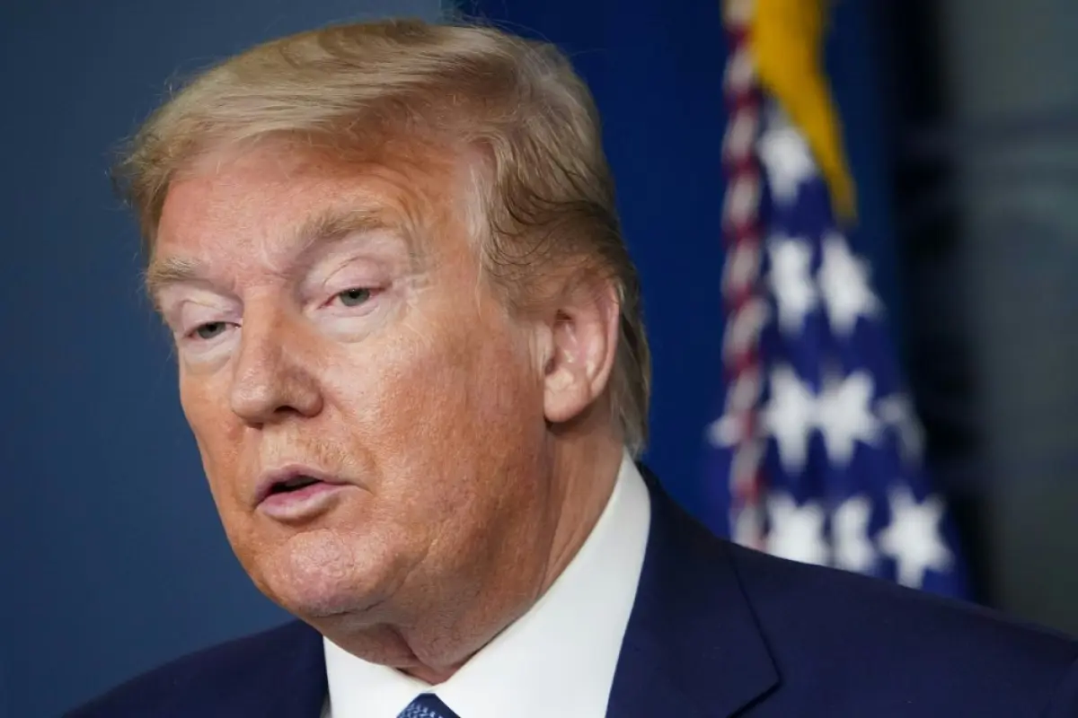 US President Donald Trump answers questions from the media during the daily briefing on the novel coronavirus, COVID-19, in the Brady Briefing Room of the White House in Washington, DC on April 21, 2020. (Photo by MANDEL NGAN / AFP)