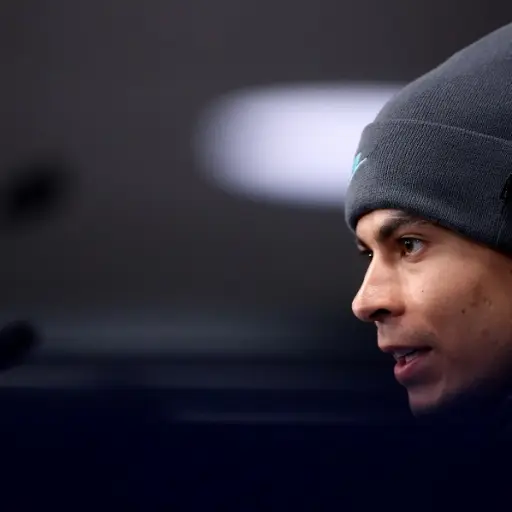 Tottenham's English midfielder Dele Alli speaks during a press conference on the eve of the UEFA Champions League football match between Leipzig and Tottenham, in Leipzig, eastern Germany on March 9, 2020. (Photo by Ronny Hartmann / AFP)