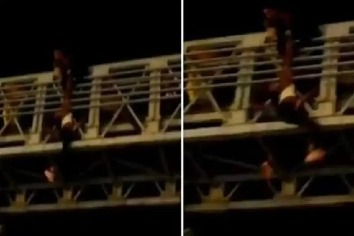 VIDEO | Hombre evita que una mujer se tire de un puente